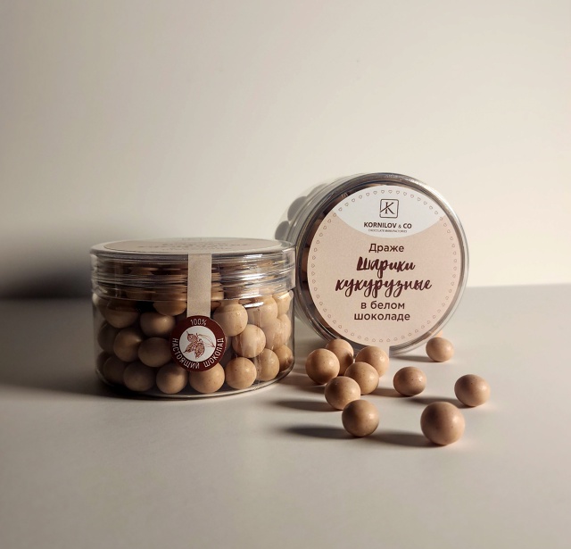Драже "Шарики кукурузные в белом шоколаде"