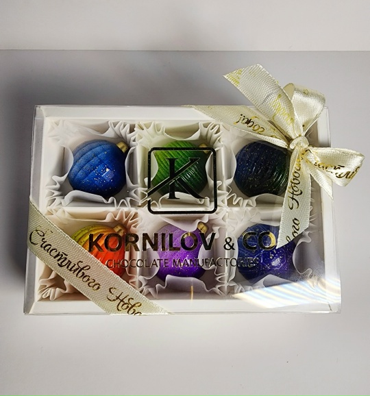 Набор конфет "Новогодние игрушки" 6 шт.